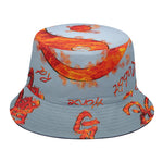 Fire Yin Yang Chinese Zodiac Print Bucket Hat