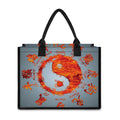 Fire Yin Yang Chinese Zodiac Print Canvas Tote Bag