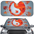 Fire Yin Yang Chinese Zodiac Print Car Windshield Sun Shade