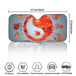 Fire Yin Yang Chinese Zodiac Print Car Windshield Sun Shade