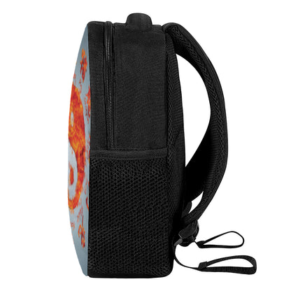 Fire Yin Yang Chinese Zodiac Print Casual Backpack