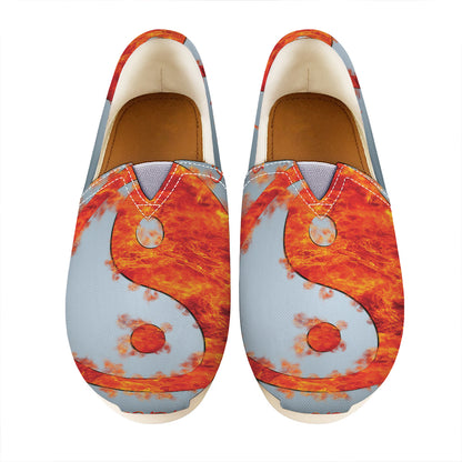 Fire Yin Yang Chinese Zodiac Print Casual Shoes