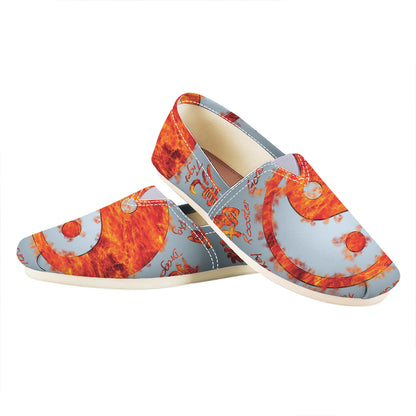 Fire Yin Yang Chinese Zodiac Print Casual Shoes
