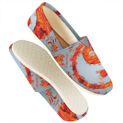 Fire Yin Yang Chinese Zodiac Print Casual Shoes