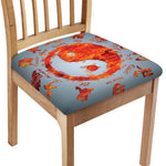 Fire Yin Yang Chinese Zodiac Print Chair Cushion Cover