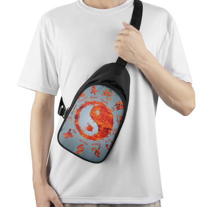 Fire Yin Yang Chinese Zodiac Print Chest Bag