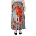 Fire Yin Yang Chinese Zodiac Print Chiffon Maxi Skirt