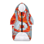 Fire Yin Yang Chinese Zodiac Print Dog Zip Up Hoodie