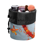 Fire Yin Yang Chinese Zodiac Print Drawstring Makeup Bag