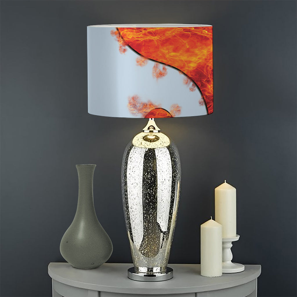 Fire Yin Yang Chinese Zodiac Print Drum Lamp Shade