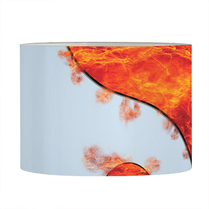 Fire Yin Yang Chinese Zodiac Print Drum Lamp Shade