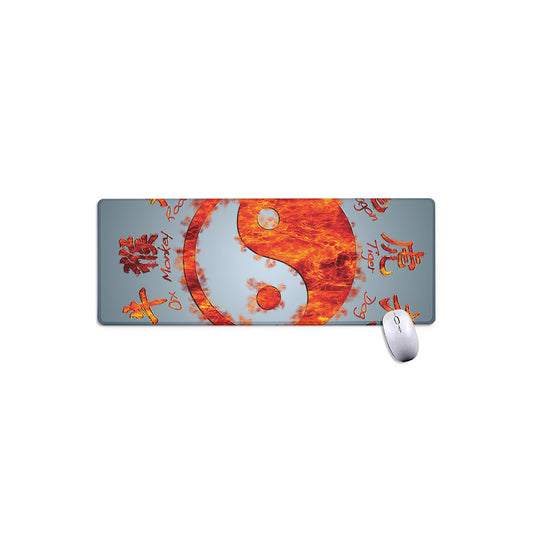Fire Yin Yang Chinese Zodiac Print Extended Mouse Pad