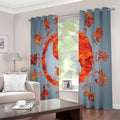 Fire Yin Yang Chinese Zodiac Print Extra Wide Grommet Curtains