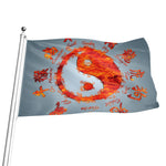 Fire Yin Yang Chinese Zodiac Print Flag