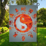 Fire Yin Yang Chinese Zodiac Print Garden Flag