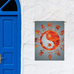 Fire Yin Yang Chinese Zodiac Print Garden Flag