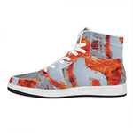 Fire Yin Yang Chinese Zodiac Print High Top Leather Sneakers