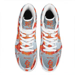 Fire Yin Yang Chinese Zodiac Print High Top Leather Sneakers