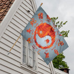 Fire Yin Yang Chinese Zodiac Print House Flag