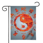 Fire Yin Yang Chinese Zodiac Print House Flag