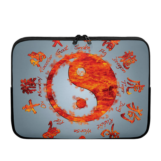 Fire Yin Yang Chinese Zodiac Print Laptop Sleeve