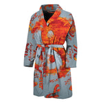 Fire Yin Yang Chinese Zodiac Print Men's Bathrobe