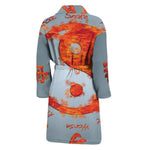 Fire Yin Yang Chinese Zodiac Print Men's Bathrobe