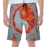 Fire Yin Yang Chinese Zodiac Print Men's Beach Shorts
