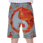 Fire Yin Yang Chinese Zodiac Print Men's Beach Shorts
