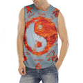 Fire Yin Yang Chinese Zodiac Print Men's Fitness Tank Top