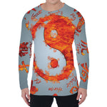 Fire Yin Yang Chinese Zodiac Print Men's Long Sleeve T-Shirt