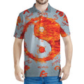Fire Yin Yang Chinese Zodiac Print Men's Polo Shirt