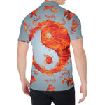 Fire Yin Yang Chinese Zodiac Print Men's Shirt