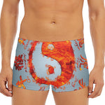 Fire Yin Yang Chinese Zodiac Print Men's Short Boxer Briefs