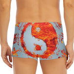 Fire Yin Yang Chinese Zodiac Print Men's Short Boxer Briefs