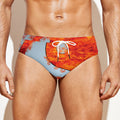 Fire Yin Yang Chinese Zodiac Print Men's Swim Briefs
