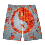 Fire Yin Yang Chinese Zodiac Print Men's Swim Trunks