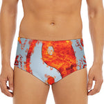 Fire Yin Yang Chinese Zodiac Print Men's Triangle Swim Briefs