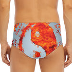 Fire Yin Yang Chinese Zodiac Print Men's Triangle Swim Briefs