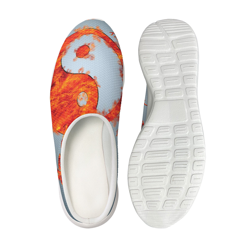 Fire Yin Yang Chinese Zodiac Print Mesh Casual Shoes