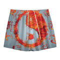 Fire Yin Yang Chinese Zodiac Print Mesh Shorts