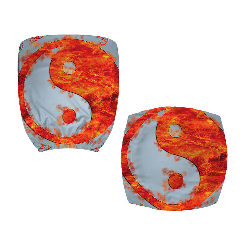 Fire Yin Yang Chinese Zodiac Print Office Chair Cover