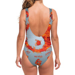 Fire Yin Yang Chinese Zodiac Print One Piece Swimsuit