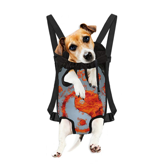 Fire Yin Yang Chinese Zodiac Print Pet Carrier Backpack