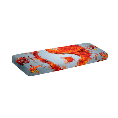 Fire Yin Yang Chinese Zodiac Print Piano Keyboard Cover