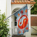 Fire Yin Yang Chinese Zodiac Print Polyester Flag
