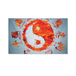 Fire Yin Yang Chinese Zodiac Print Polyester Flag