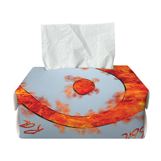 Fire Yin Yang Chinese Zodiac Print Rectangle Tissue Box Cover