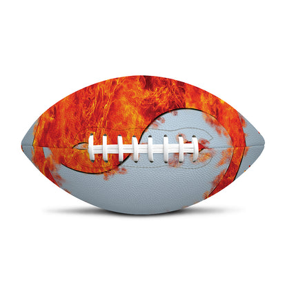Fire Yin Yang Chinese Zodiac Print Rugby Ball