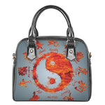 Fire Yin Yang Chinese Zodiac Print Shoulder Handbag